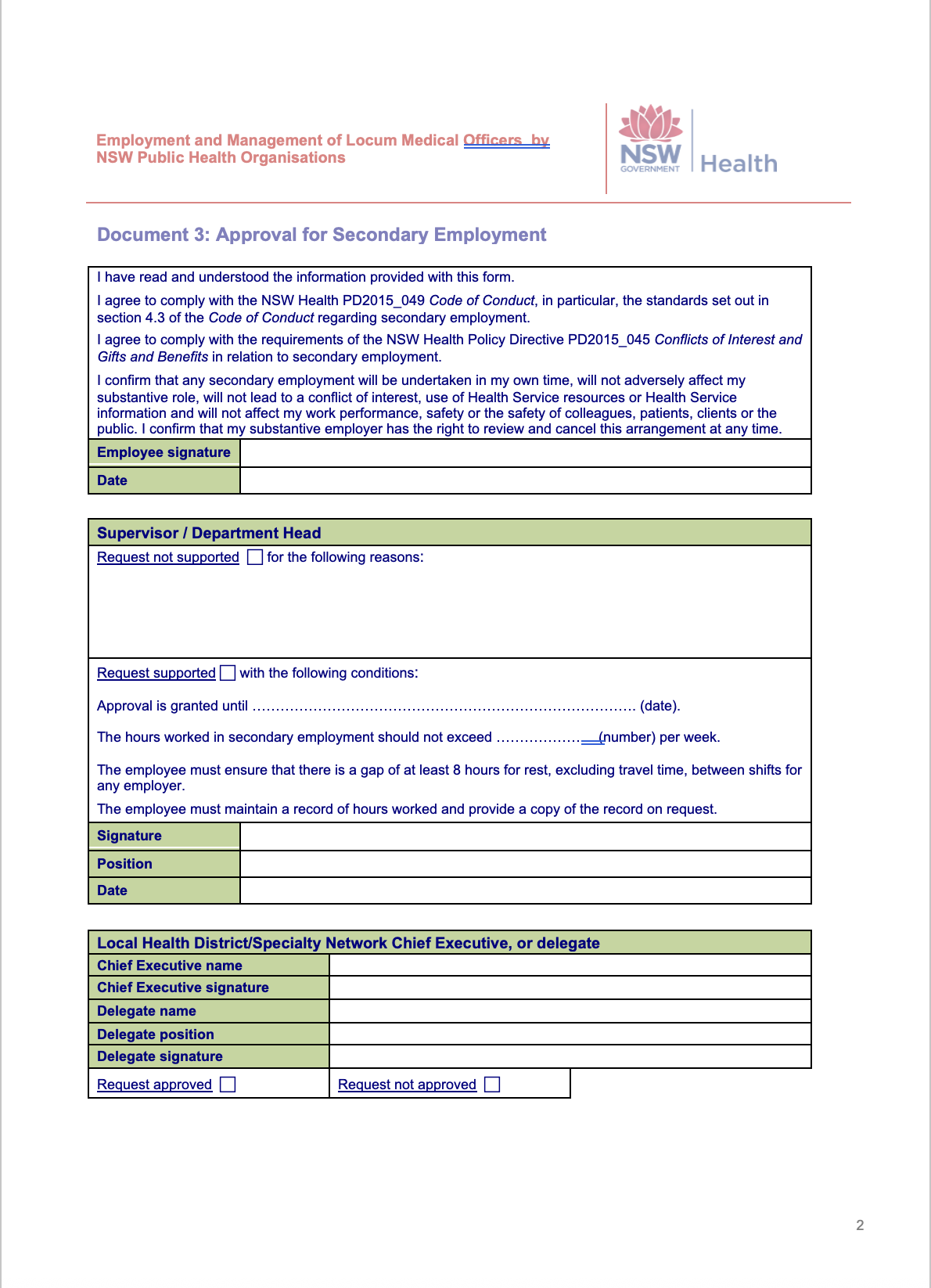 Secondary Letter of Employment Page 2